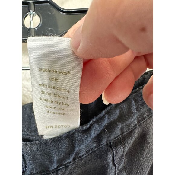 London Jeans Womens Black Linen Wide-Leg Pants Size L Relaxed Fit Casual Style - Picture 3 of 6